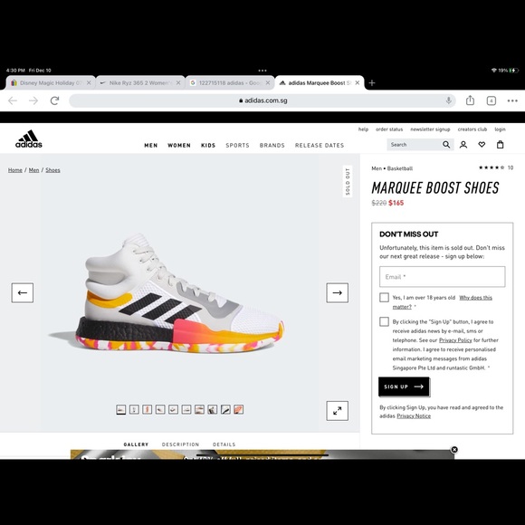 ADIDAS MARQUIS BOOST,NWT,SIZE 12,NEVER WORN,PERFECT CONDITION - Picture 8 of 9